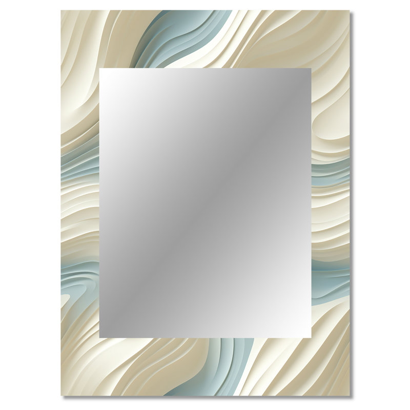 Hitoshi Sculptural Simplicity - miroir mural abstrait unique, miroir moderne, impression d'art en métal, 40 po x 30 po