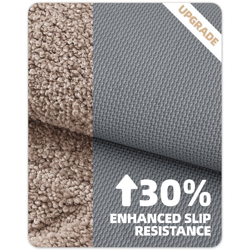 Microfiber Non-Slip Backing Bath Rug, Brown, Single - 43" L x 24" W