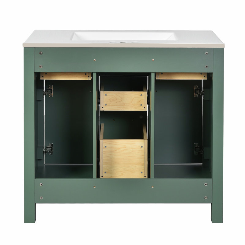 Meuble-lavabo autoportant avec 4 tiroirs et 2 armoires