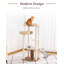 53" Cat Tree Tower for Large Cats, Large Perch & Sisal Board | Soft velvet surface | Easy-clean fabric | Cotton-rope posts | Window-side friendly | Multi-level lounging-1300100390