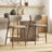 25" Counter Height Upholstered Bar Stool with Metal Frame, Curved Backrest and Footrest-332006732