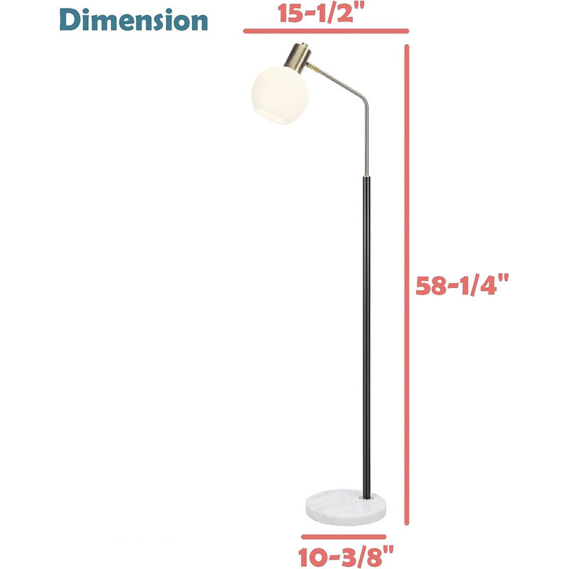 #42005-54-1,Antique Brass & Black Finish Floor Lamp,58-1/4"H,E26 Socket,Bulb Not Included