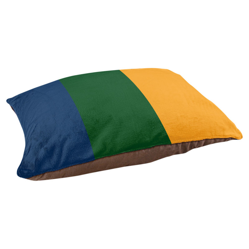 Coussin Atlanta, Moyen (l 28 po x P 18 po x H 9,5 po), Bleu marine / vert / or