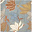 Tapis bleu / orange en laine / coton touffeté à la main Avayah-429000312