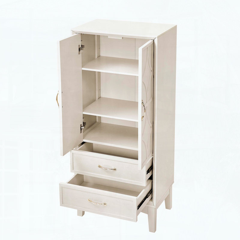 Grand buffet de cuisine avec portes et tiroirs - blanc antique, Blanc antique