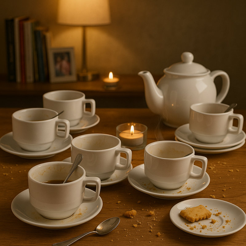Argon Tableware - Classic White Stacking Teacup & Saucer Set - 200ml - White, Set of 12