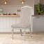 Chaise d'appoint de style rustique 2 pièces avec siège rembourré et détails en bois incrusté de finition blanc antique