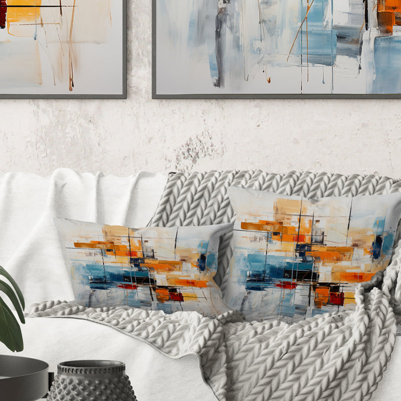 Coussin décoratif coloré Mid Century Retro Reflections III - Abstract Midcentury