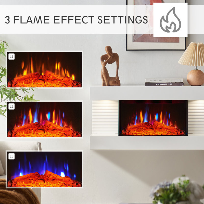 WEMBURY Stories Electric Fireplace, 22cm H X 82cm W X 42cm D