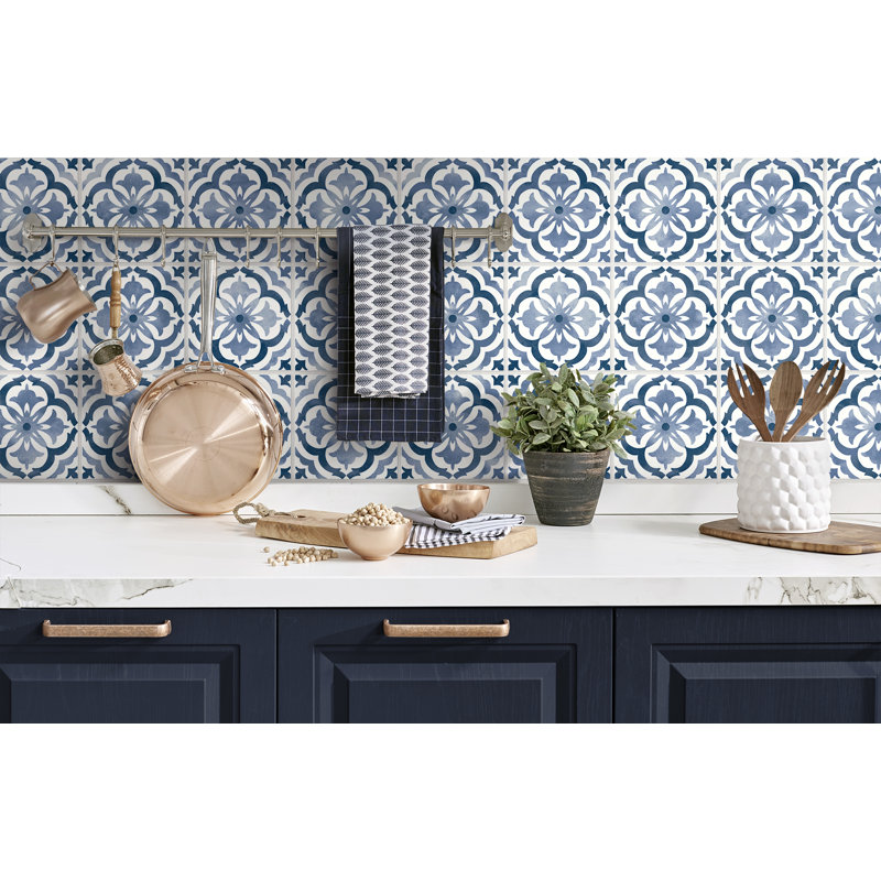Peel & Stick Geometric Roll, Navy