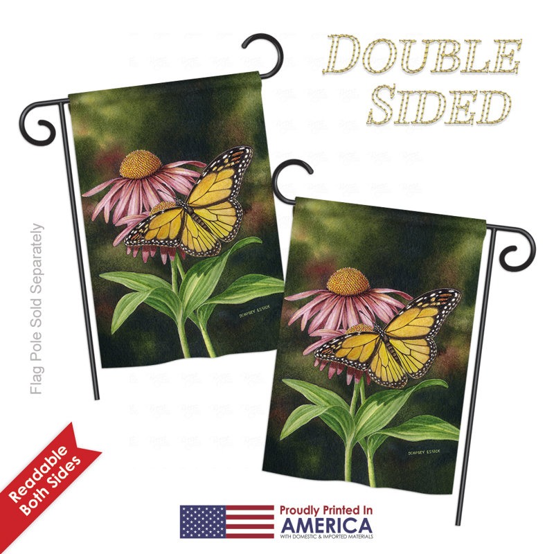 Drapeau de jardin en polyester 1,54 x 1,08 pi Elisia