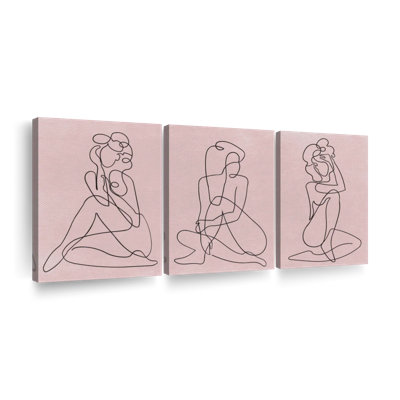 " One Line Curvy Female " 3 - Pieces