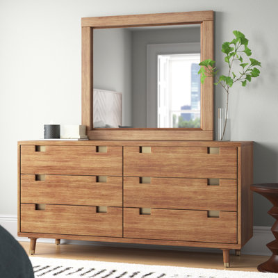 Commode double 6 tiroirs avec miroir Kittanning