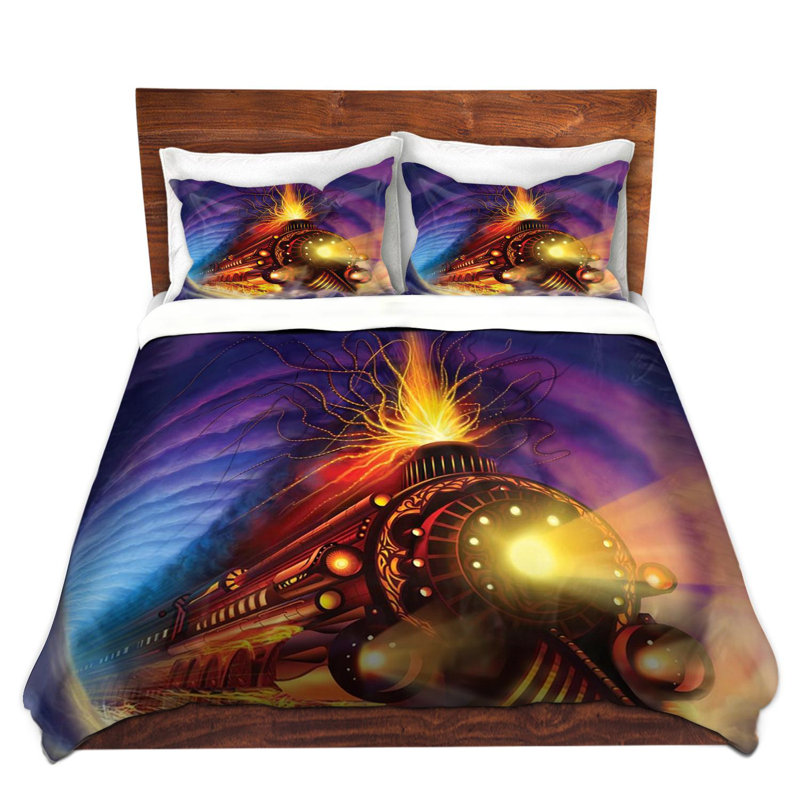 Ensemble de housse de couette ghost train, 1 housse simple + 1 taie standard