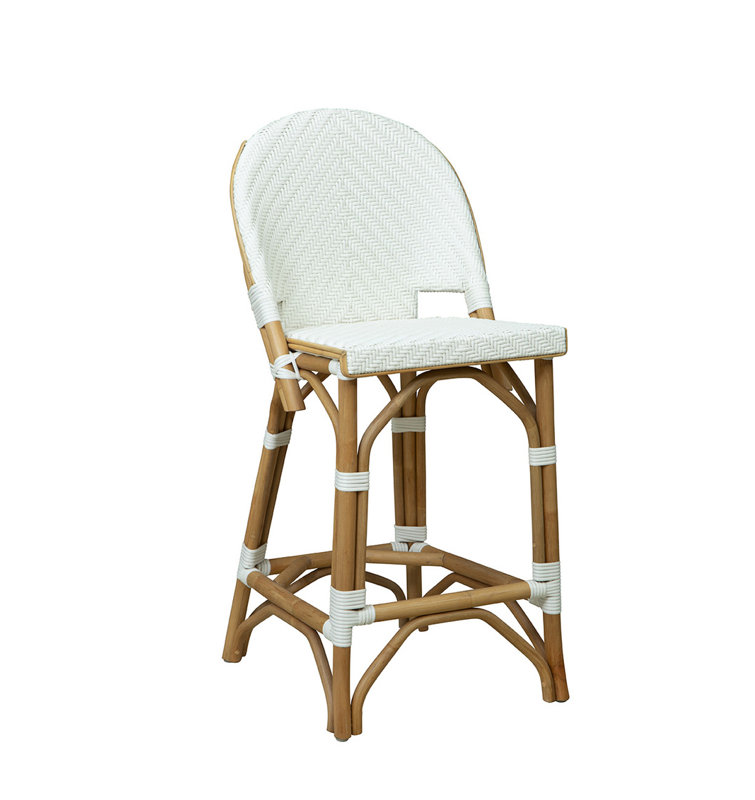 Jade 42" Tall Counter Stool, White