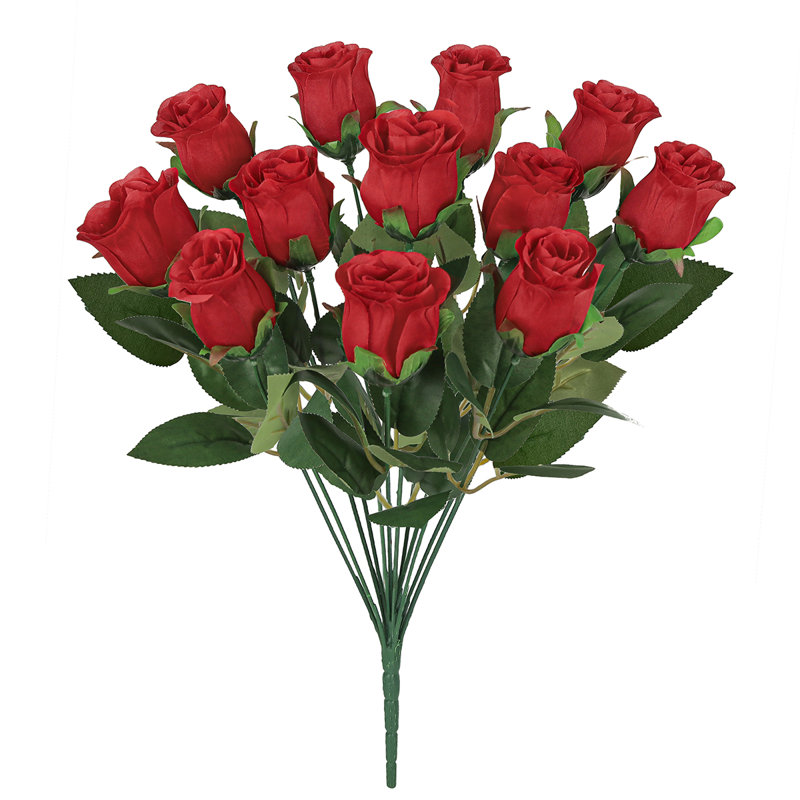 Bouquet de roses artificielles, Rouge