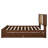 Queen Size Rattan Bed Frame With Trundle And Two Drawers, Rustic Bed Frame With 4 Storage Compartments In Headborad For Adults