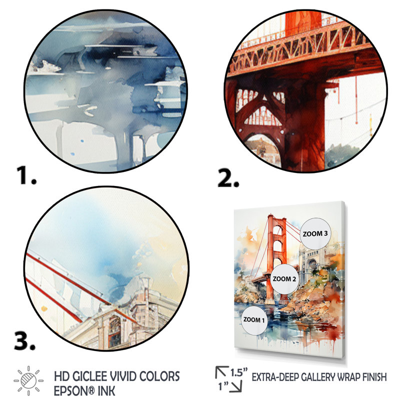 Red Bridge Architectural Marvel I - reproduction sur toile, Cadre photo noir, H 32 po x l 24 po x P 1 po