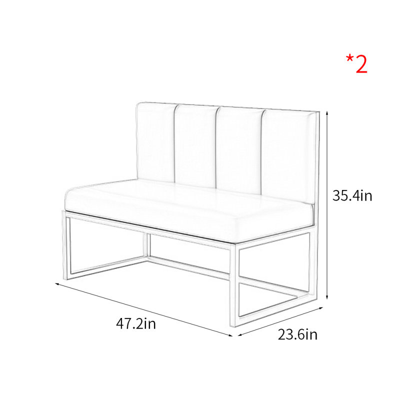 Banc rembourré simple en similicuir