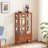 Lighted Glass Display Cabinet With Adjustable Glass Shelves-293563148