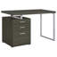 Bureau gris avec 3 tiroirs spacieux