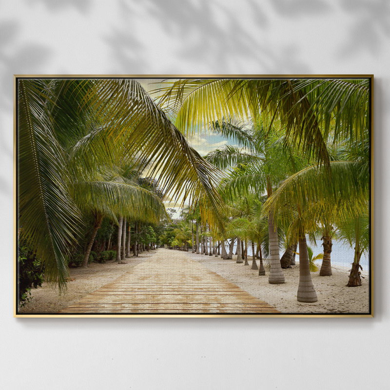 Tropical Walkway, reproduction d'art sur toile, H 17 po x l 25 po x P 2 po, Or