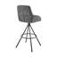 Tabouret de bar 26 po à hauteur de comptoir en tissu gris anthracite et finition noire