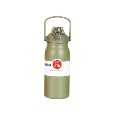 Grande bouteille d'eau isotherme avec paille pour adultes Grandes tasses à vide thermiques pour boissons chaudes et froides Bouteille thermos en acier inoxydable BPA