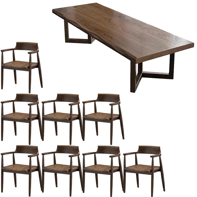 Ensemble de table de salle à manger rectangulaire moderne en bois massif, H 29,5 po x L 78,7 po x l 31,4 po