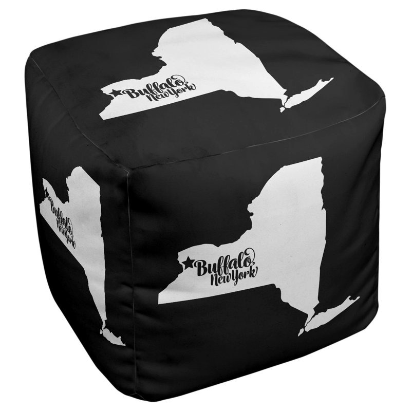 Repose-pieds cube new york buffalo, Noir