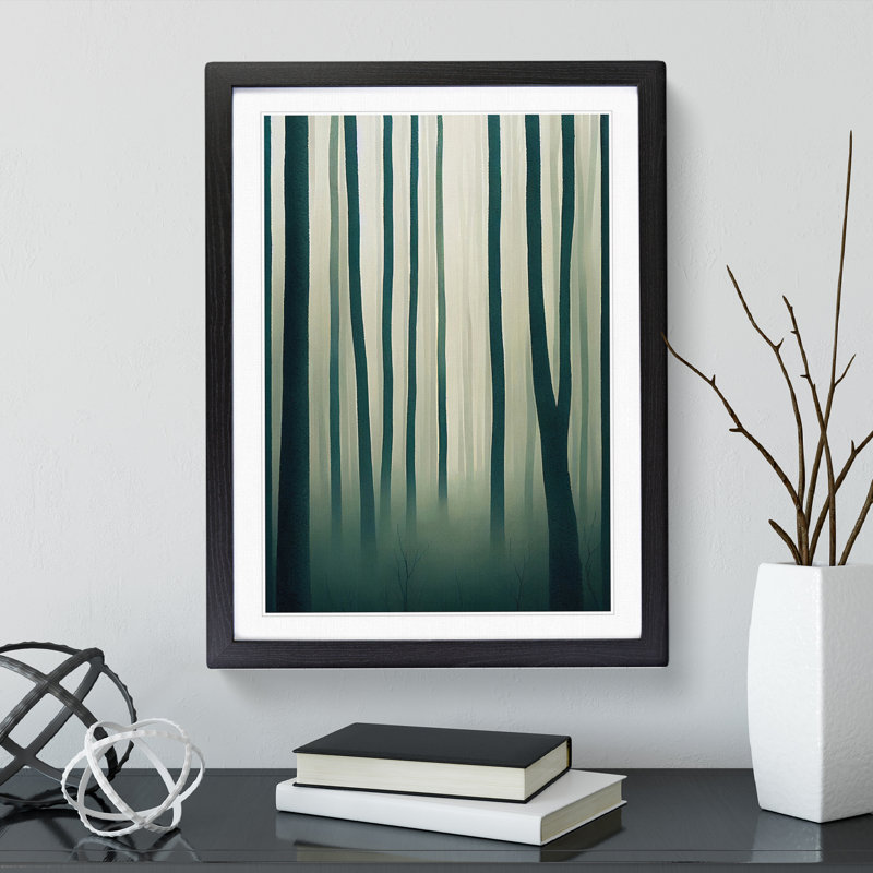 Misty Forest - Framed Print, Black, 64cm H x 46cm W x 2cm D