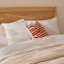 Striped White Square Throw Pillow Cover