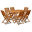 Ensemble de table de jardin 7 pièces comprenant une table de salle à manger d'extérieur ovale en bois d'acacia et 6 chaises pliantes, 36 po x 60 po, huile naturelle-1864635562