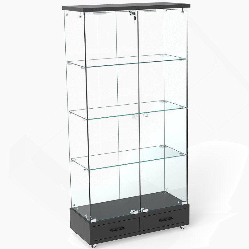 Vitrine à assemblage rapide avec tiroirs, idéale pour mettre en valeur des objets de collection et organiser des objets de valeur dans n'importe quel espace de vie