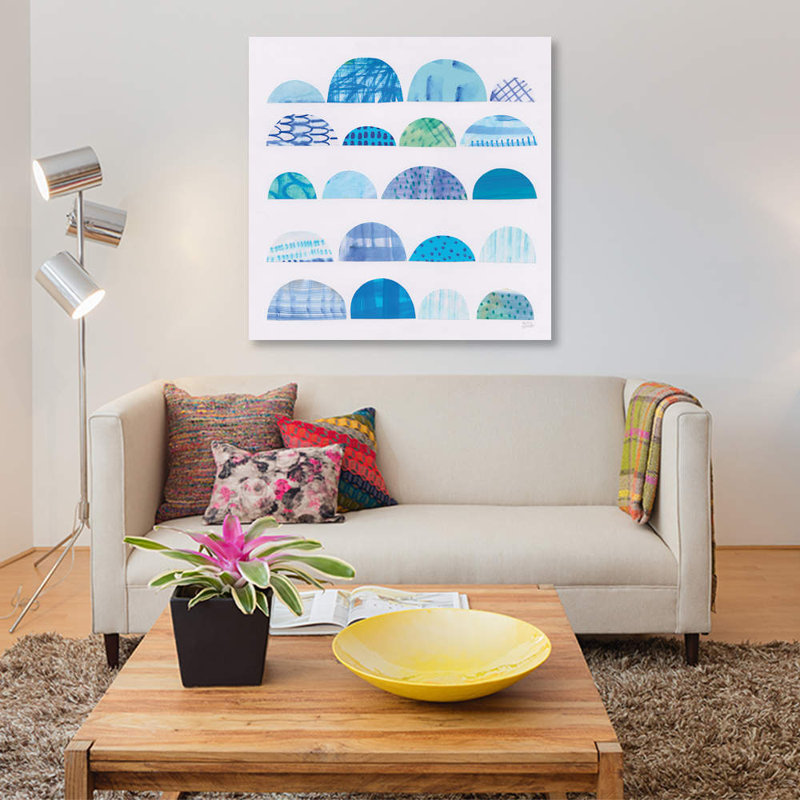 « half moon abstract i », impression sur toile, H 26 po x l 26 po x P 1,5 po, Pas de tapis, Toile tendue