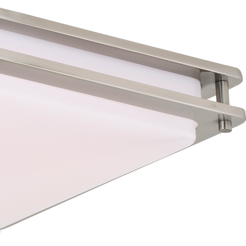 Barreda Acrylic LED Flush Mount, 3.5" H x 16" W x 16" D, Satin Nickel