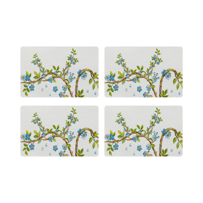 Cherry Blossom Vegan Leather Rectangle Pebble Placemat