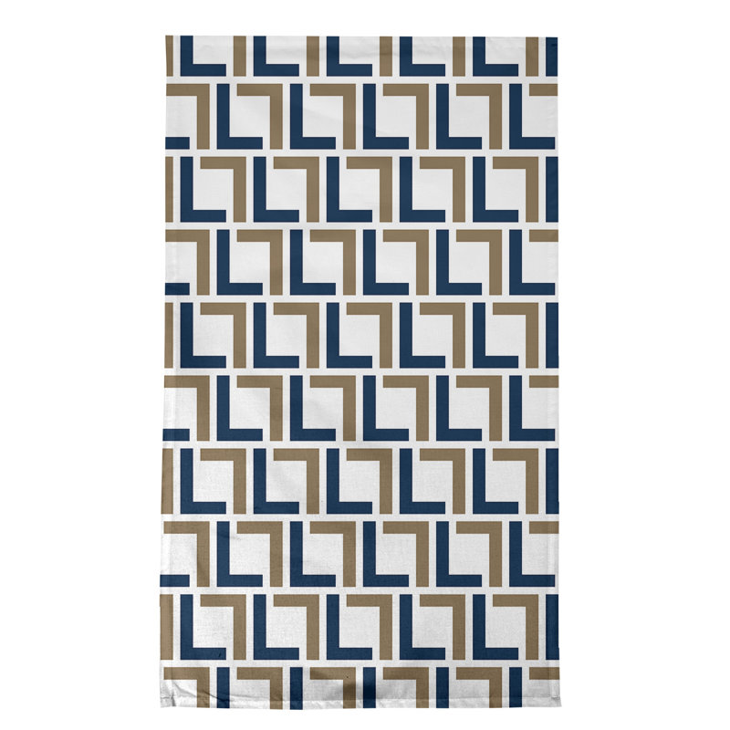 Torchon St Louis, Bleu millénaire / or nouveau siècle, Mélange de coton