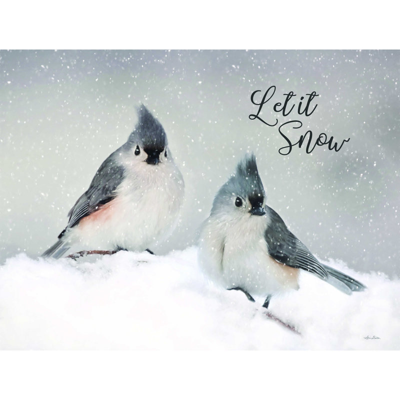 Paire de mésanges Gailen Let It Snow - imprimé, H 12 po x l 18 po