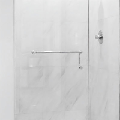 8-Inch And 20-Inch Glass Shower Door Handles Towel Bar Round Tube Double-Sided Handle Stainless Steel For 1/4" To 1/2" Thick Glass