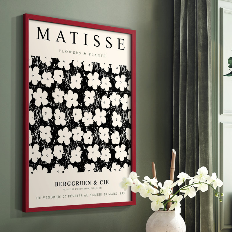 Matisse CCV, reproduction encadrée - bois massif, H 28 po x l 22 po, Rouge