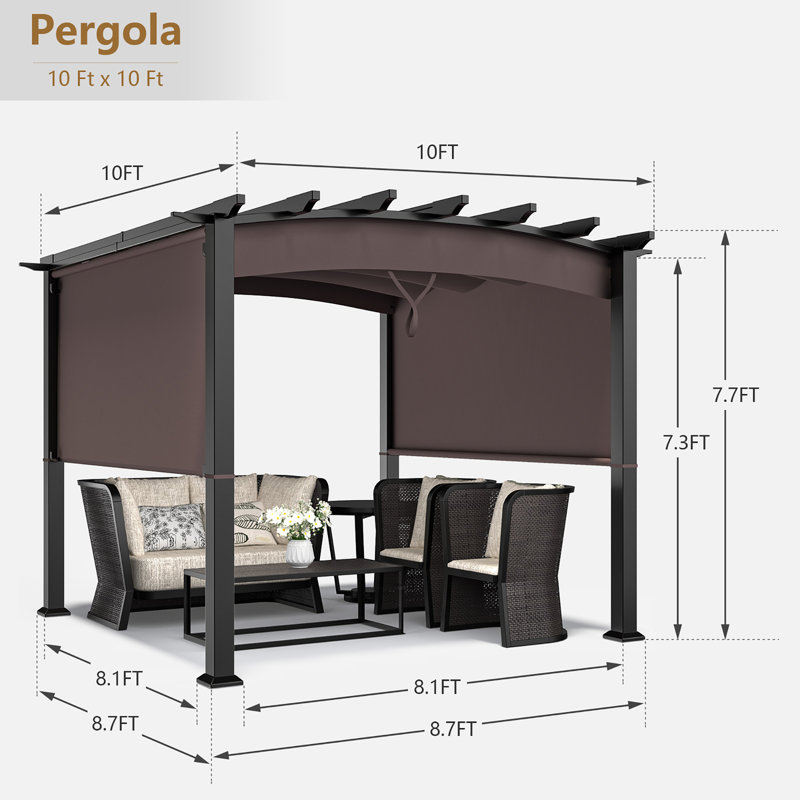 Costway Brown Replacement Canopy for Pergola