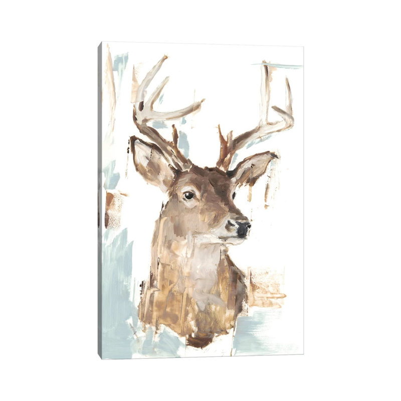 Modern Deer Mount I by Ethan Harper - Wrapped Canvas Painting, 20.32 cm H x 30.48 cm W