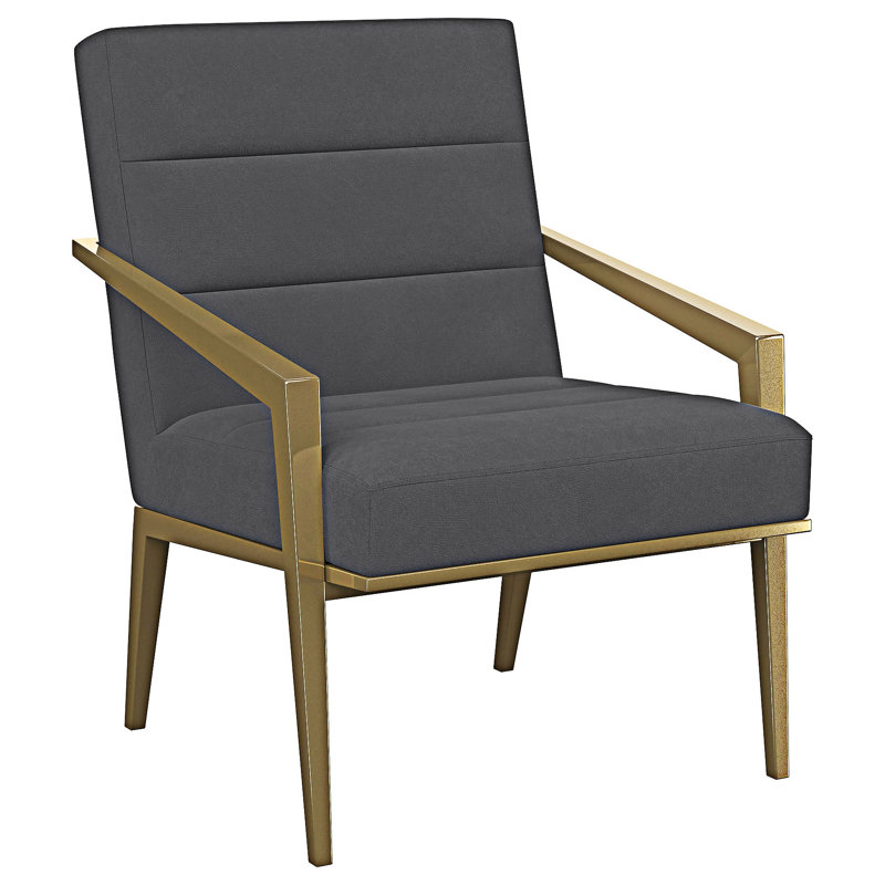 Chaise avec accoudoirs Accent Chair, Gris foncé