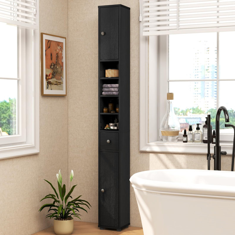 Armoire de rangement étroite 71 po, Foncé foncé