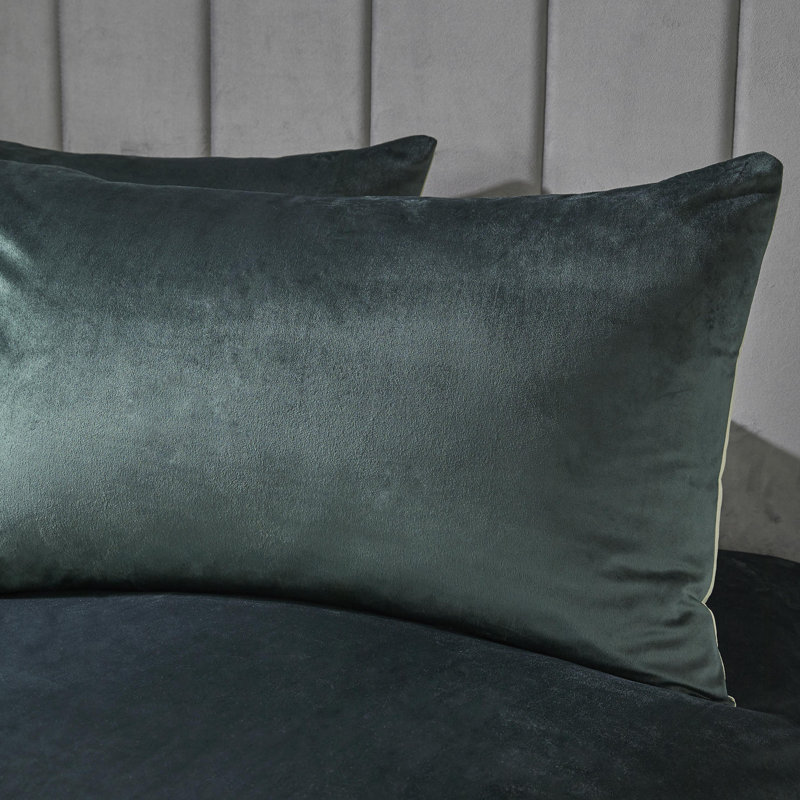 Montrose Duvet Cover Set, Super King Duvet Cover + 1 Standard Pillowcase, Bottle Green