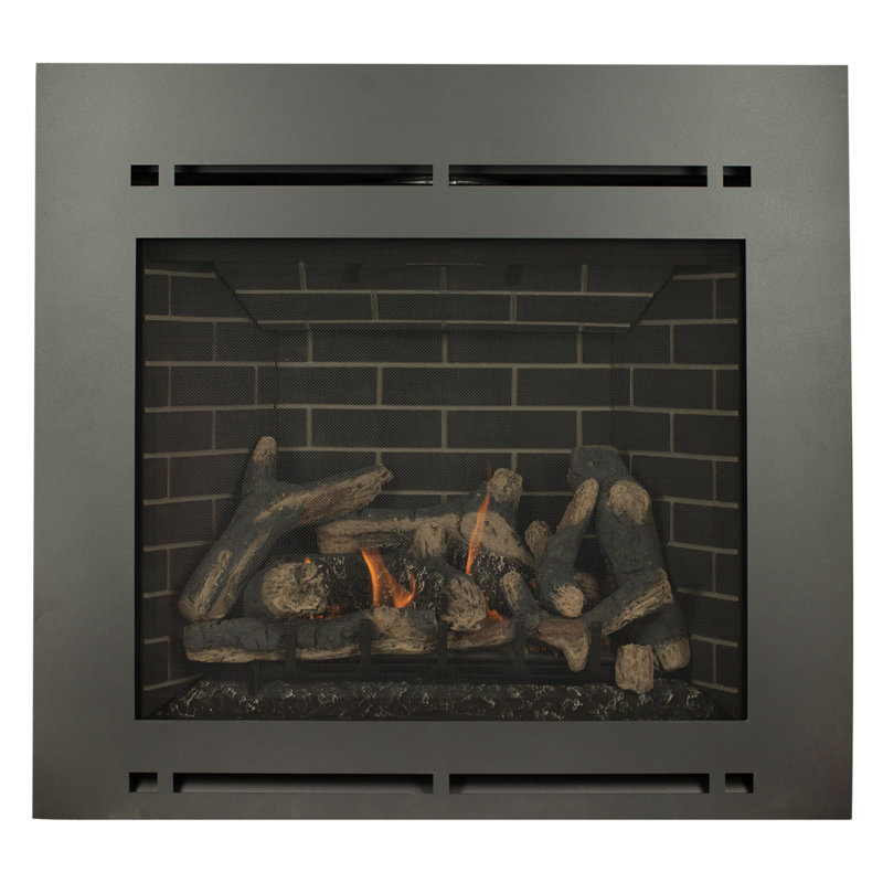 Ashley 36" Black Plated Stainless Steel Gas Fireplace Insert