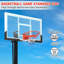 Panier de basketball dans le sol en verre trempé de 55 po - Système familial réglable toutes saisons de 8 à 10 pi pour la cour, l'allée ou la cour