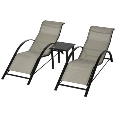 Ahshanti 169cm Long Reclining Chaise Lounge Set