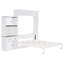 Queen Size Murphy Bed with Storage Cabinet, Wine Rack, Drawers & Multi-Colour LED Strip, White-1669885664